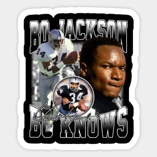 Bo Jackson Bo Knows Signature Vintage Legend Baseball Football Bootleg Rap Graphic Style Sticker